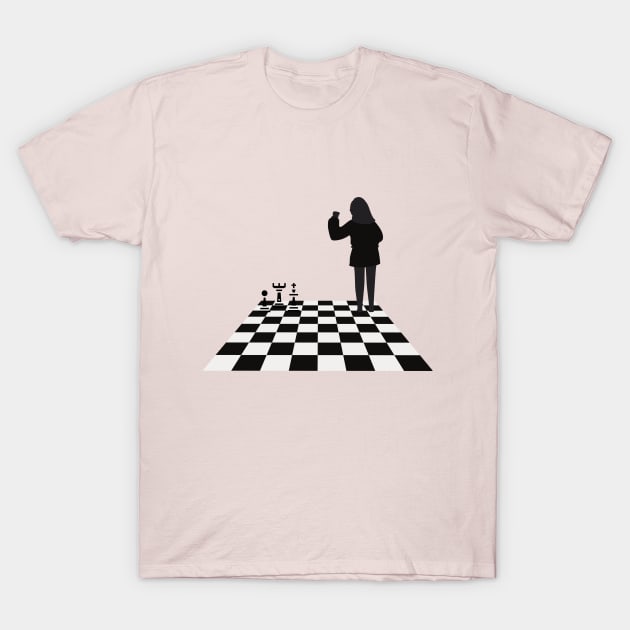 Girl on Chessboard T-Shirt by Chessfluencer